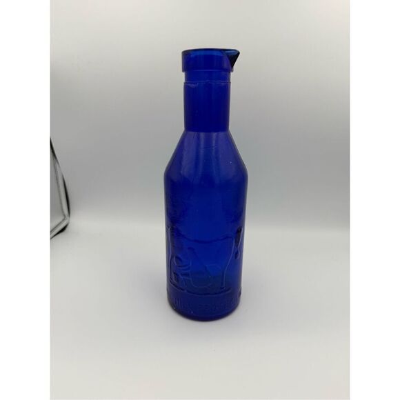 Vintage Cobalt Blue Glass Milk Bottle ‘Absolutely Pure Milk’ The Milk Protector - Picture 7 of 7